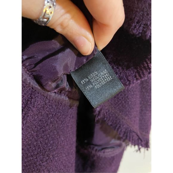 Lafayette 148 New York Fringe Purple Virgin Wool Blazer Jacket, Sz 16, MP $598 - Picture 7 of 12